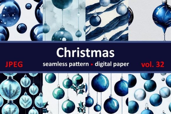 Blue Christmas Decorations Seamless Patt Illustrations