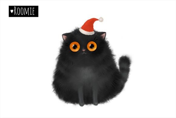 Christmas Cat in Santa Hat Sublimation for Illustrations