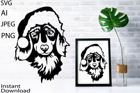 Christmas Daschund Dog Dog Svg Pet Svg & Illustrations