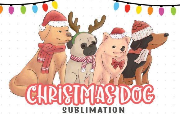 Christmas Dogs PNG: Festive Illustrations for Crafters
