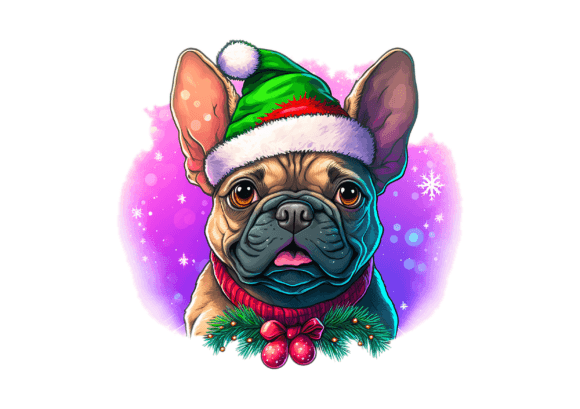 Christmas Frenchie Sublimation, Cute Dog Illustrations Review