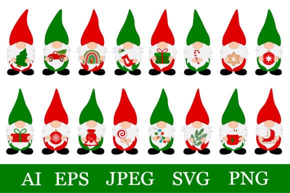 Christmas Gnome Bundle SVG. Winter Gnome Illustrations Review
