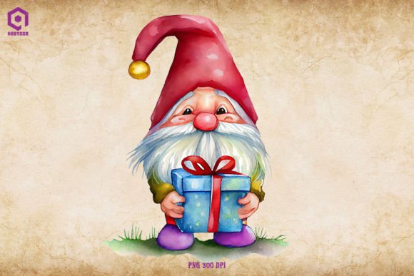 Christmas Gnome Holding Gift Box: A Review for Illustrations