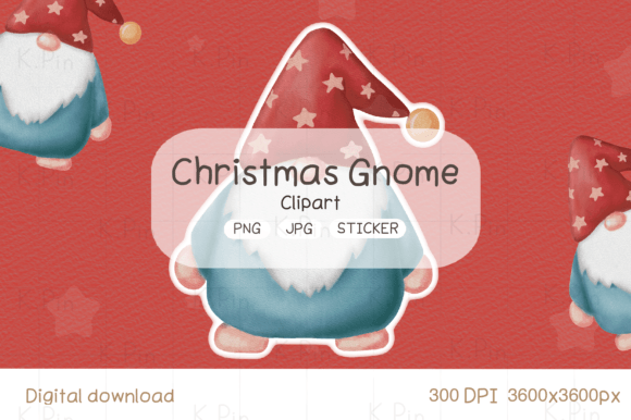 Christmas Gnome with Star Hat Clipart in Illustrations