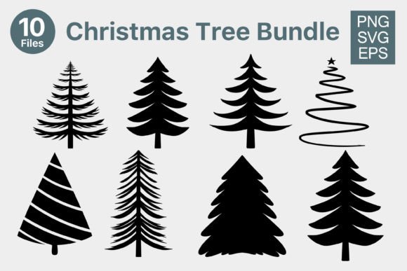 Christmas Tree SVG PNG Bundle for Illustrations