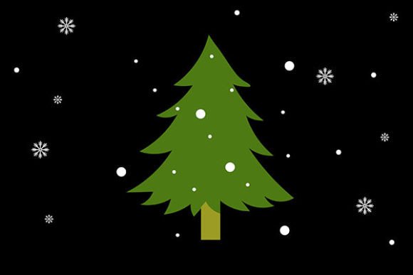 Christmas Tree with Snowflakes: Premium Illustrations for Crafters