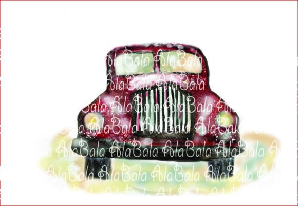 Christmas Truck Watercolor, Hand Drawn: A Designer's Review