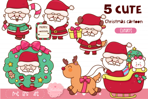 Cute Santa Claus Christmas Cartoon Baby Illustrations Review