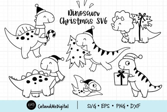 Dinosaur Christmas SVG Review for Modern Illustrations
