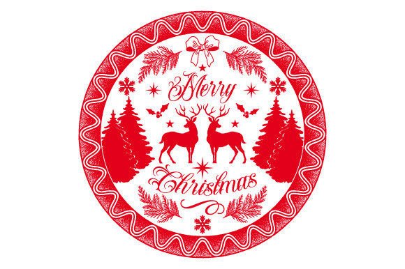 Merry Christmas Circle EPS SVG PNG for Illustrations