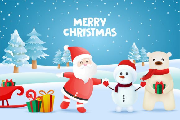 Merry Christmas Happy Christmas Vector for Festive Illustrations