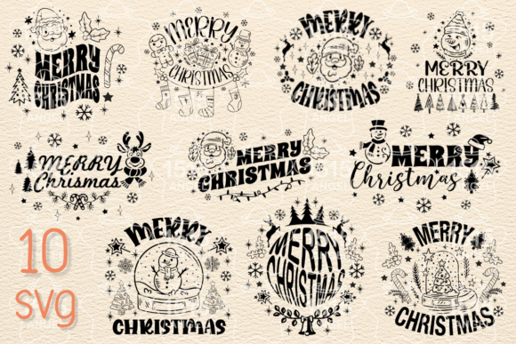 Merry Christmas SVG Design Bundle for Holiday Illustrations