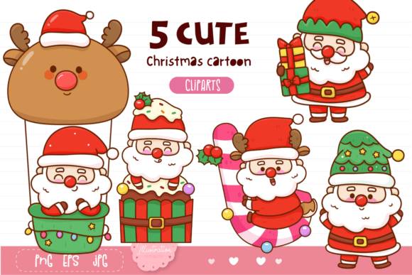 Santa Claus Christmas Sublimation Kawaii for Illustrations