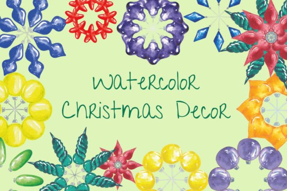 Watercolor Christmas Decor for Sellable Illustrations