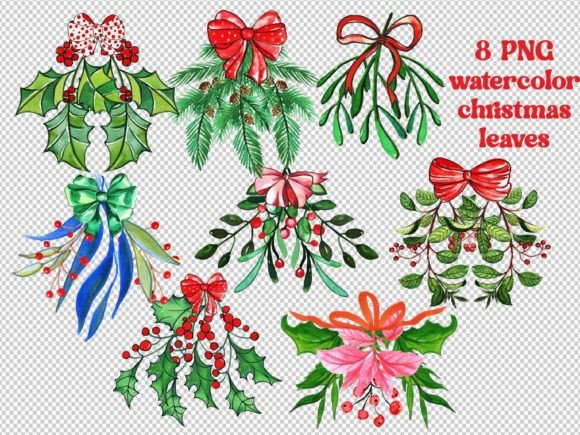 Watercolor Christmas Leaves: A Review for Illustrations Sellers